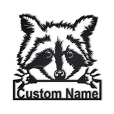 Personalized Raccoon Metal Sign Art V2, Custom Raccoon Metal Sign, Animal Funny, Father's Day Gift, Pets Gift Laser Cut Metal Signs Custom Gift Ideas