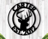 Deer Head Sign, Antler Decor, Deer Hunter Gift, Deer Camp Sign, Deer Name Metal Sign, Est Date Sign, Personalized Deer Sign, Deer Last Name Laser Cut Metal Signs Custom Gift Ideas