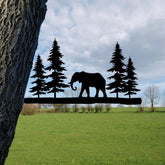 Elephan Metal Tree Stake, Animals Lovers Home Decor Laser Cut Metal Signs Custom Gift Ideas