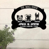 Dog Lovers Human Live Here Too Funny Metal House Sign Laser Cut Metal Signs Custom Gift Ideas