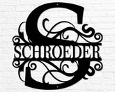 Last Name Metal Signs Personalized Metal Sign Custom Last Name Sign Family Name Sign Metal Wall Art Split Monogram Personalized Wedding Gift, Laser Cut Metal Signs Custom Gift Ideas