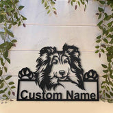 Shetland Sheepdog Personalized Metal Wall Decor, Cut Metal Sign, Metal Wall Art, Metal House Sign Laser Cut Metal Signs Custom Gift Ideas