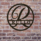 Personalized Round Family Name With Initial & Established Date Metal Sign Steel Monogram Sign Indoor Or Outdoor Personalized Gift Laser Cut Metal Signs Custom Gift Ideas