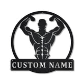 Personalized Bodybuilding Monogram Metal Sign Art, Custom Bodybuilding Metal Sign, Hobbie Gifts, Sport Gift, Birthday Gift Laser Cut Metal Signs Custom Gift Ideas