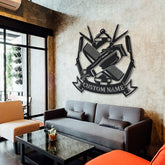 Barber Shop Monogram Personalized Metal House Sign