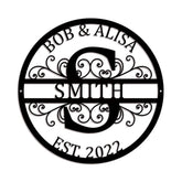 Personalized Last Name Metal Signs Custom Name Metal Monogram Split Letter Name Metal Sign Custom Family Name Sign Housewarmings Gift Laser Cut Metal Signs Custom Gift Ideas