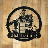 Barrel Racing Galloping Horse With Rider Handmade Metal Wall Art Hanging Sign Laser Cut Metal Signs Custom Gift Ideas