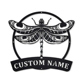 Dragonfly Monogram Metal Sign Art, Metal Wall Art, Dragonfly Antler Decor, Dragonfly Metal Sign, Housewarming Outdoor Metal Sign Laser Cut Metal Signs Custom Gift Ideas