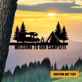 Custom Rv Camping Metal Tree Stake, Gift For Camping Lovers Laser Cut Metal Signs Custom Gift Ideas