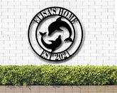 Metal Dolphin Sign, Personalized Metal Monogram, Family Name Sign, Lake House Sign, Beach Home Decor, Personalized Outdoor Decor, Beach Sign Laser Cut Metal Signs Custom Gift Ideas