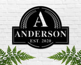 Monogram Sign, Custom Metal Name Sign, Front Porch Sign, Last Name Initial Established Sign, Personalized Last Name Sign, Door Hanger Outdoo Laser Cut Metal Signs Custom Gift Ideas