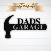 Custom Dad Garage Metal Sign, Dads Garage Metal Sign, Personalized Garage Metal Sign, Garage Wall Sign Art, Garage Decor, Fathers Day Gift Laser Cut Metal Signs Custom Gift Ideas