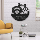 Dog Lovers Funny Welcome To Family Personalized Metal Sign Laser Cut Metal Signs Custom Gift Ideas