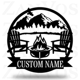 Mountain Campfire Customized Metal Signs, Custom Metal Sign, Custom Signs, Metal Sign, Metal Laser Cut Metal Signs Custom Gift Ideas