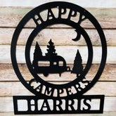 Personalized Camping Sign, Happy Camper Sign, Gifts For Him, Decorations For The Campground, Personalized Family Last Name Sign, Laser Cut Metal Signs Custom Gift Ideas