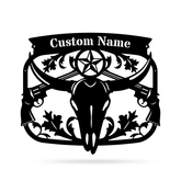 Texas Longhorn Monogram, Cut Metal Sign, Metal Wall Art, Metal House Sign Laser Cut Metal Signs Custom Gift Ideas