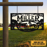 Personalized Metal Farm Sign Horse Cow, Custom Outdoor Farmhouse, Ranch Wall Decor Art Gift Laser Cut Metal Signs Custom Gift Ideas