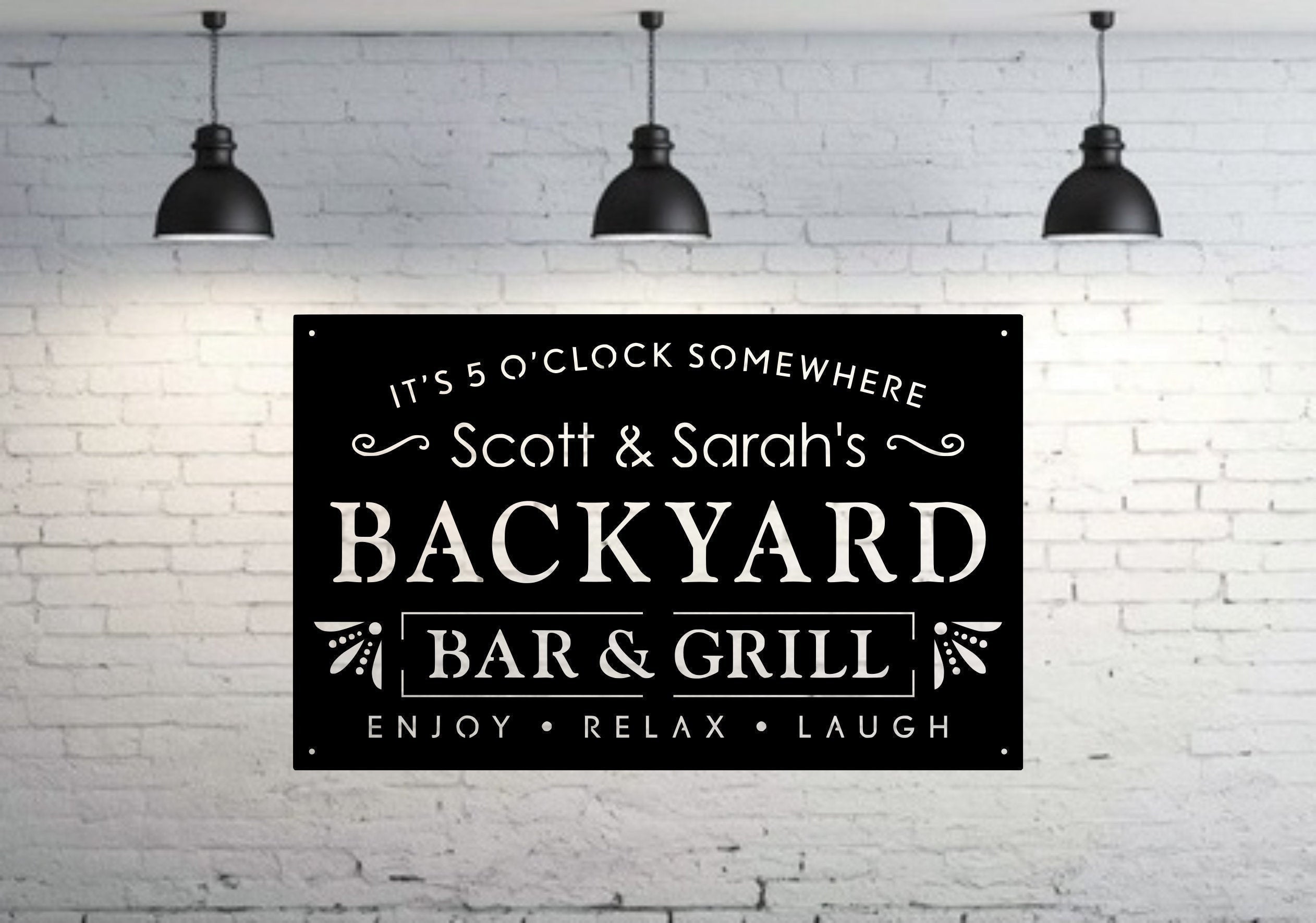 Personalized Outdoor Backyard Custom Sign Custom Metal Patio Sign Cust ...
