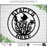 Reef Sign, Coral Reef Sign, Home Aquarium Sign, Aquarium Decor, Aquarium Business Sign, Fish Store Sign, Fish Coral Sign, Custom Reef Sign Laser Cut Metal Signs Custom Gift Ideas