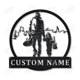 Electric Guitar Father And Son Personalized Monogram Metal Wall Decor, Cut Metal Sign, Metal Wall Art, Metal House Sign, Metal Laser Cut Metal Signs Custom Gift Ideas