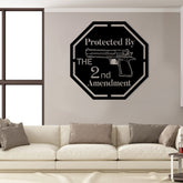 Protected By The 2nd Amendment Gun Veteran Metal Sign, Metal Laser Cut Metal Signs Custom Gift Ideas