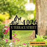 Personalized Address Butterfly Metal Art, Gift For Her, Metal Laser Cut Metal Signs Custom Gift Ideas