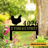 Customized Address Number Chicken Metal Sign, Hen Sign, Farmhouse Steel Art, Metal Laser Cut Metal Signs Custom Gift Ideas