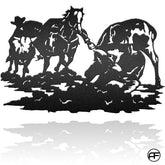 Human And Horse Personalized Horse Metal Sign, Horseshoe Art, Western Decor, Initial Metal Sign, Housewarming Gift, Farmhouse Decor Afculture Metal Wall Art, Metal Laser Cut Metal Signs Custom Gift Ideas