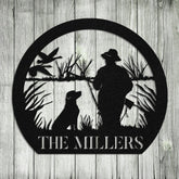 Personalized Family Name Duck Deer Hunting Hunter Metal Sign, Metal Laser Cut Metal Signs Custom Gift Ideas