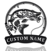 Personalized Northern Pike Fish Pole Metal Sign Art, Custom Northern Pike Fishing Metal Sign, Fishing Gifts Funny, Northern Pike Gift, Laser Cut Metal Signs Custom Gift Ideas