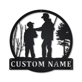 Personalized Hunting Father And Son Monogram Metal Sign Art ,custom Father And Son Metal Sign, Hunting Lover Sign Decoration For Living Room, Laser Cut Metal Signs Custom Gift Ideas
