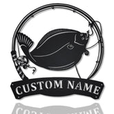 Personalized Flounder Fishing Fish Pole Metal Sign Art, Custom Flounder Fishing Metal Sign, Fishing Gift, Decor Decorationbirthday Gift, Laser Cut Metal Signs Custom Gift Ideas