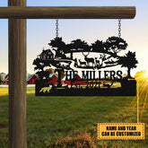 Turkey Bear Deer Hunting Hunter Metal Sign Monogram, Custom Outdoor Farm, Cabin, Lodge, Camp, Wall Decor, Metal Laser Cut Metal Signs Custom Gift Ideas