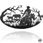Horse Cowboy Personalized Horse Metal Sign, Horseshoe Art, Western Decor, Initial Metal Sign, Housewarming Gift, Farmhouse Decor Afculture Metal Wall Art, Metal Laser Cut Metal Signs Custom Gift Ideas