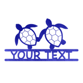 Two Turtles Monogram Customized Metal Signs, Custom Metal Sign, Custom Signs, Metal Sign, Metal Laser Cut Metal Signs Custom Gift Ideas