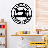 Personalized Sewing Machine Metal Sign, Custom Sewing Room Wall Decor, Metal Laser Cut Metal Signs Custom Gift Ideas