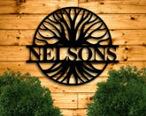 Last Name Metal Sign, Family Name Sign, Personalized Metal Wall Decor, Housewarming Gift, Welcome Sign For Front Porch, Metal Wall Art Tree, Laser Cut Metal Signs Custom Gift Ideas