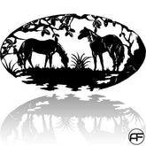 Horse Farm Personalized Horse Metal Sign, Horseshoe Art, Western Decor, Initial Metal Sign, Housewarming Gift, Farmhouse Decor Afcultures Metal Wall Art Decor, Metal Laser Cut Metal Signs Custom Gift Ideas