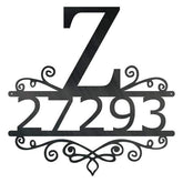 Initial Swirl Address Customized Metal Signs, Custom Metal Sign, Custom Signs, Metal Sign, Metal Laser Cut Metal Signs Custom Gift Ideas