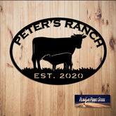 Aeticon PrintPrint Cattle Farm Metal Sign, Cow Ranch, Custom Cow Calf, Farmer Sign, Personalized, Established, Plasma Cut Steel Sign, Animals Farm, Farmhouse Laser Cut Metal Signs Custom Gift Ideas