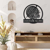Personalized Crochet Monogram Metal Wall Decor Vii, Cut Metal Sign, Metal Wall Art, Metal House Sign, Metal Laser Cut Metal Signs Custom Gift Ideas
