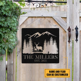 Deer Hunting Hunter Metal Sign Monogram, Custom Outdoor Farm, Cabin, Lodge, Camp, Metal Laser Cut Metal Signs Custom Gift Ideas