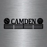 Softball And Basketball Custom Name Medal Hanger Holder Display Rack 3 Rung, Cut Metal Sign, Metal Wall Art, Laser Cut Metal Signs Custom Gift Ideas