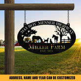 Personalized Metal Farm Sign Horse Dog Chicken Cat Monogram, Metal Laser Cut Metal Signs Custom Gift Ideas