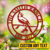 Personalized Cardinal Bird Ranch Metal Sign, Jesus, God Lovers Gift, Home Steel Decor, Metal Laser Cut Metal Signs Custom Gift Ideas