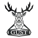 Geometric Deer Monogram Customized Metal Signs, Custom Metal Sign, Custom Signs, Metal Sign, Metal Laser Cut Metal Signs Custom Gift Ideas