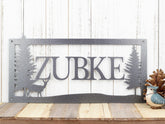 Personalized Name Metal Sign, Deer Scene, Laser Cut Steel, Laser Cut Metal Signs Custom Gift Ideas