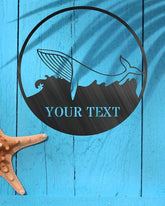 Whale Monogram Customized Metal Signs, Custom Metal Sign, Custom Signs, Metal Sign, Metal Laser Cut Metal Signs Custom Gift Ideas