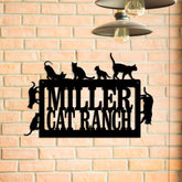 Personalized Cat Ranch Metal Sign, Custom Pet Housewarming, Metal Laser Cut Metal Signs Custom Gift Ideas