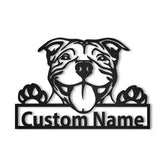Personalized American Pit Bull Dog Metal Sign Art, Custom American Pit Bull Metal Sign, Pit Bull Dog Gifts, Dog Gift, Birthday Gift, Laser Cut Metal Signs Custom Gift Ideas
